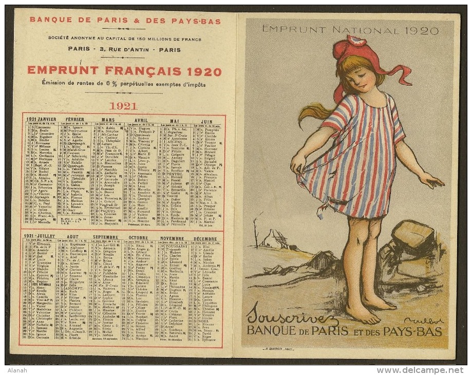 Rare Emprunt National 1920 Illust. POULBOT Pour La Banque De Paris Et Des Pays Bas (Chachoin) - Autres & Non Classés