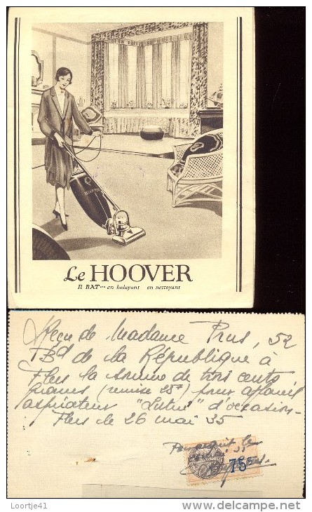 Reclame Publicité - Stofzuiger Hoover Aspirateur - F. Duhamel Tourcoing - Werbung