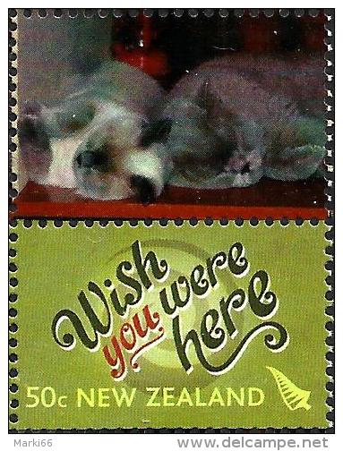 New Zealand - 2008 - Wish You Were Here - Mint Personalized Stamp With The Two Cats - Ungebraucht