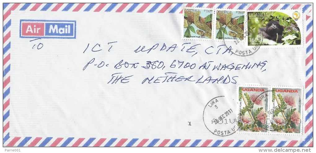 Uganda 2011 Lira Mountain Gorilla Tourism Bush Viper Snake Flowers Cover - Oeganda (1962-...)