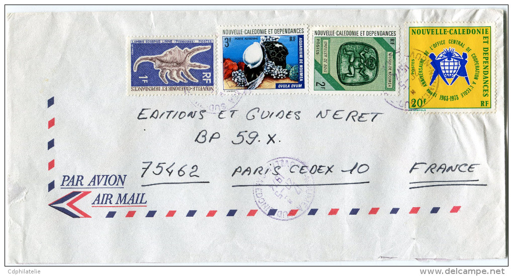 NOUVELLE-CALEDONIE LETTRE PAR AVION DEPART NOUMEA 20-5-1974 POUR LA FRANCE - Covers & Documents