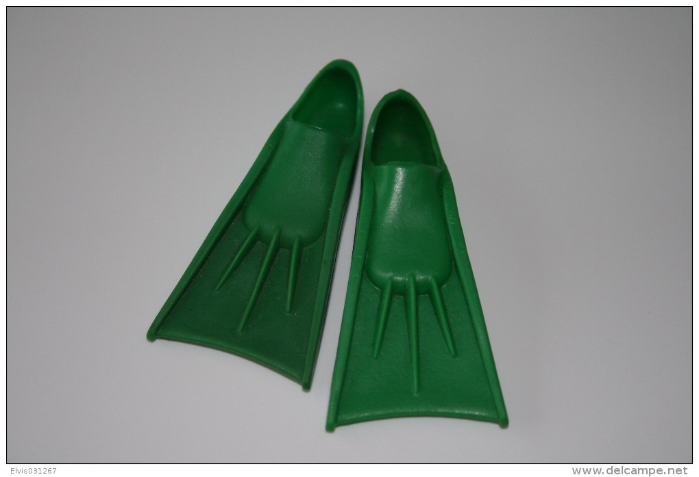 Barbie Accesoires ´50-´60 - GREEN SWIM FINS - Original Vintage Barbie - Ken - Ricky - Skipper - Barbie