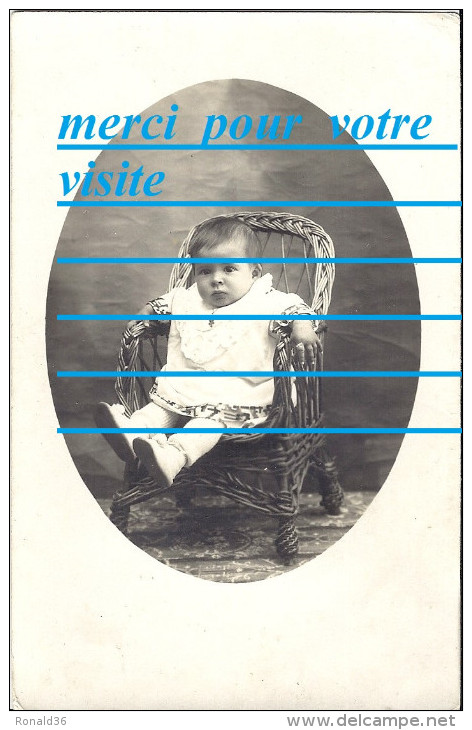 Cpp Portrait Souvenir D'OLIVETTE De MURS (  Enfant Bébé ) Fauteuil Rotin - Genealogy