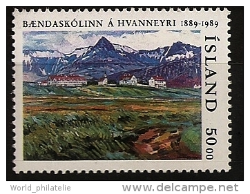 Islande Island 1989 N° 659 ** Ecole, Agriculture, Hvanneyri, Montagne, Eglise, Neige, Tableau, Education, Prés - Nuevos