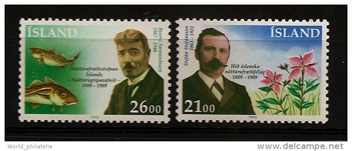 Islande Island 1989 N° 663 / 4 ** Histoire Naturelle, Stefan Stefansson, Fleur, Bjarni Saemundsson, Poisson, Pêche - Unused Stamps