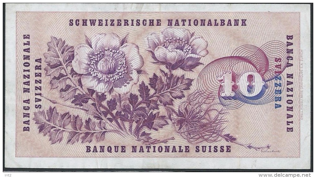 BANKNOTES  SWIZERA  SVIZZERA 1963 SWISS 10  FRANCS - Schweiz