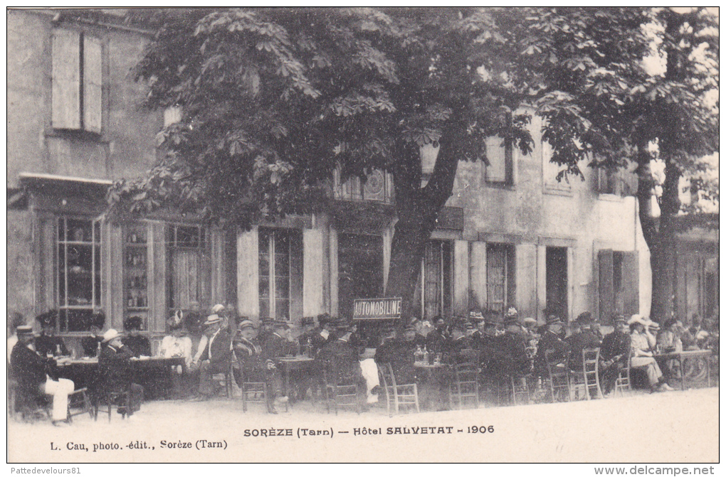 CPA Animée (81)  SOREZE Hôtel SALVETAT En 1906 - Altri & Non Classificati