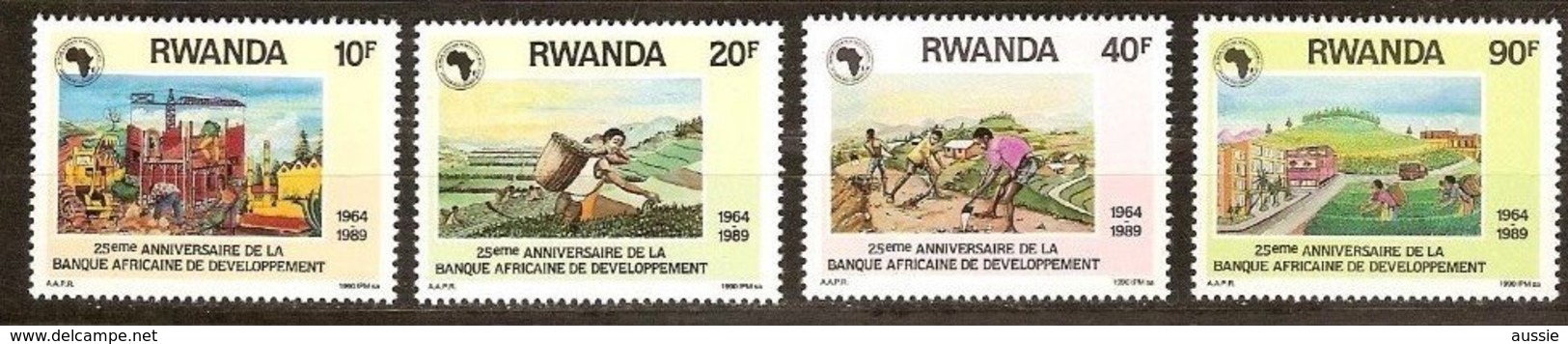 Rwanda Ruanda 1990 Yvert 1297-1300 OBCn° 1364-67 *** MNH   Cote 6 Euro - Neufs