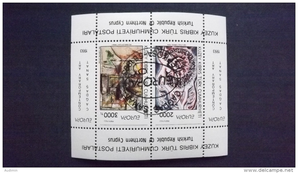 Zypern Türkisch 353/4 Block 12 Oo/ESST, EUROPA/CEPT 1993, Zeitgenössische Kunst - Used Stamps