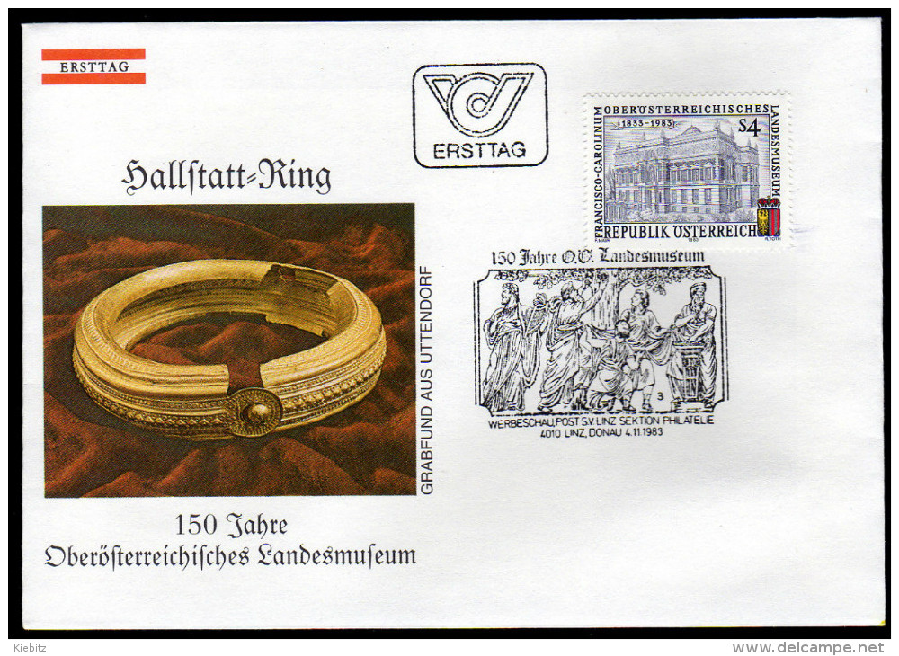 ÖSTERREICH 1983 - Hallstatt Ring / Grabfund Aus Uttendorf / Landesmuseum Linz - Sonderstempel FDC - Archäologie