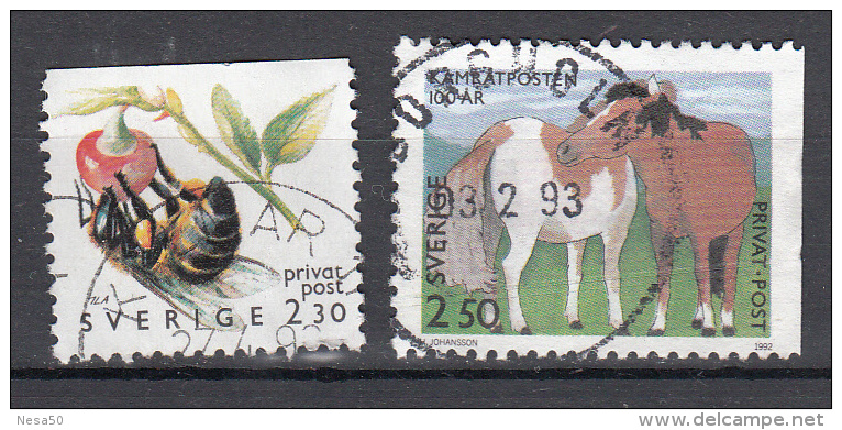 Zweden Privat Post Fauna Wesp En Paarden, Wasp And Horse - Local Post Stamps
