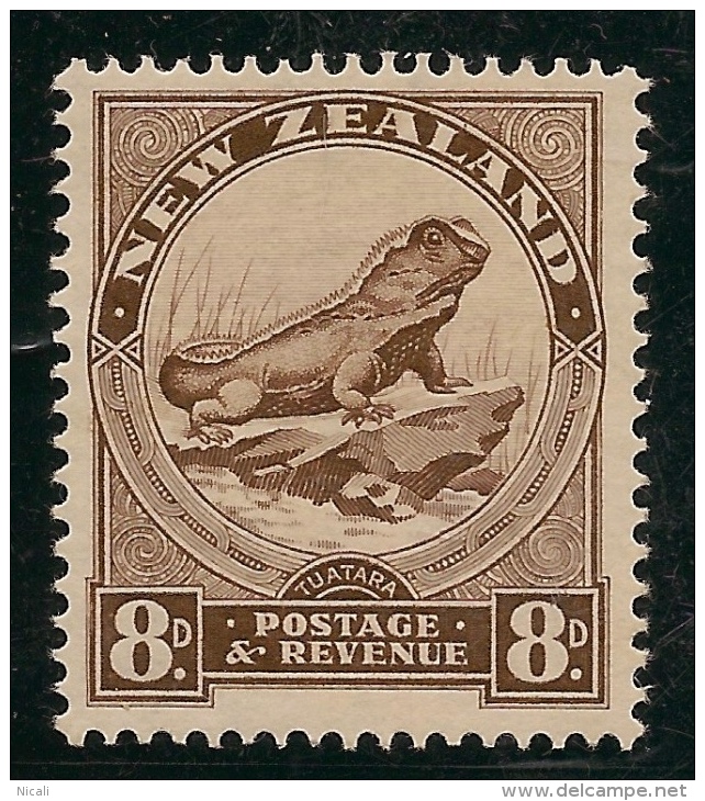 NZ 1935 8d Tuatara W7 SG 565 HM #NS143 - Unused Stamps
