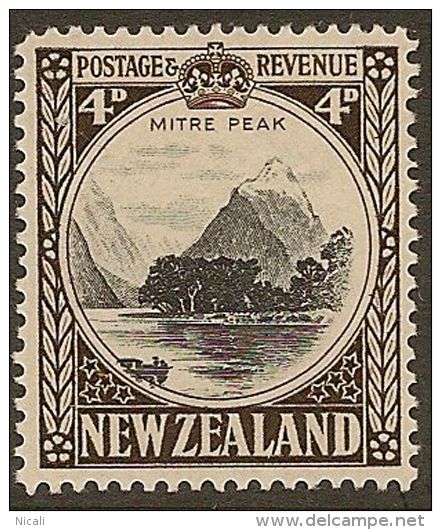 NZ 1935 4d Mitre Peak W61 SG 562 HM #NS154 - Ongebruikt