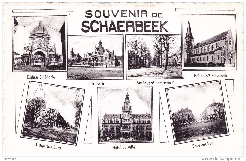 Souvenir De Schaerbeek - Eglises-Gare-Boulevard Lambermont-Cage Au Ours-Hôtel De Ville - Schaerbeek - Schaarbeek