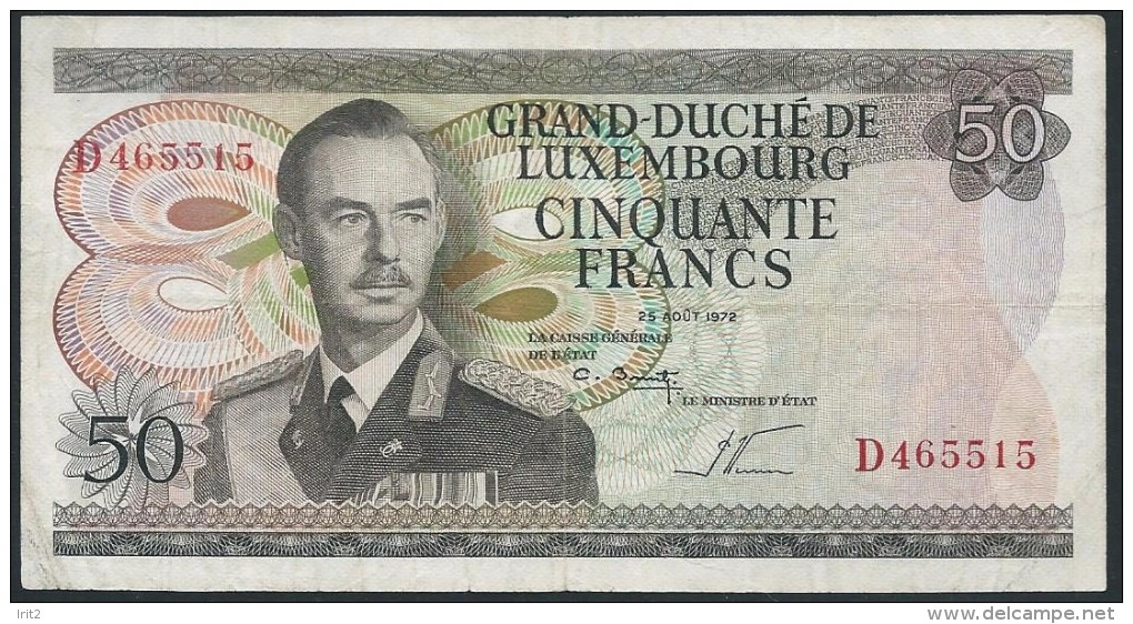 BANKNOTES LUXEMBURG  1972 LUSSEMBURGO 50 FRANCS - Luxemburg