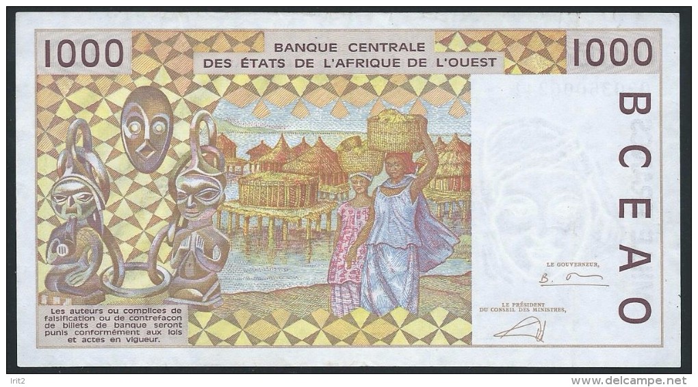 BANKNOTES L'AFRIQUE DELL'OVEST  1OOO FRANCS - Westafrikanischer Staaten