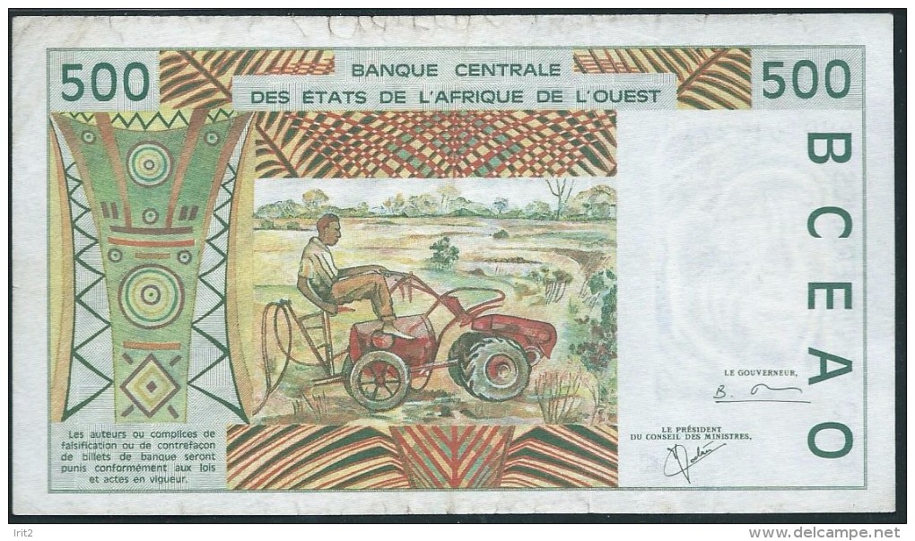 BANKNOTES L'AFRIQUE DELL'OVEST  500 FRANCS - États D'Afrique De L'Ouest