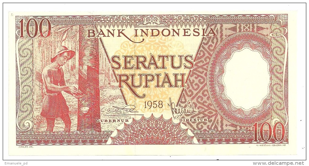 Indonesia 100 Rupiah 1958 UNC - Indonesia