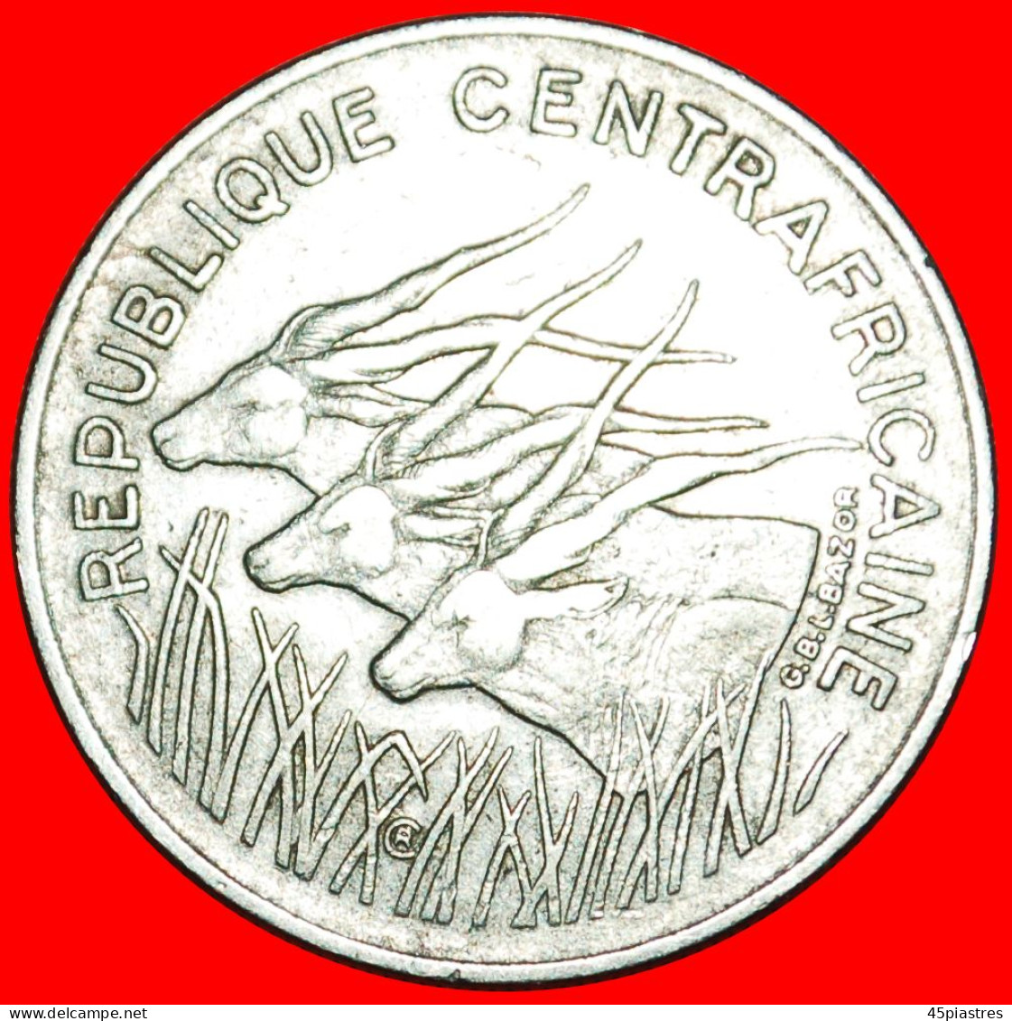 &#9733;ANTELOPES: CENTRAL AFRICAN REPUBLIC &#9733; 100 FRANCS 1976! LOW START&#9733;NO RESERVE! - Centraal-Afrikaanse Republiek