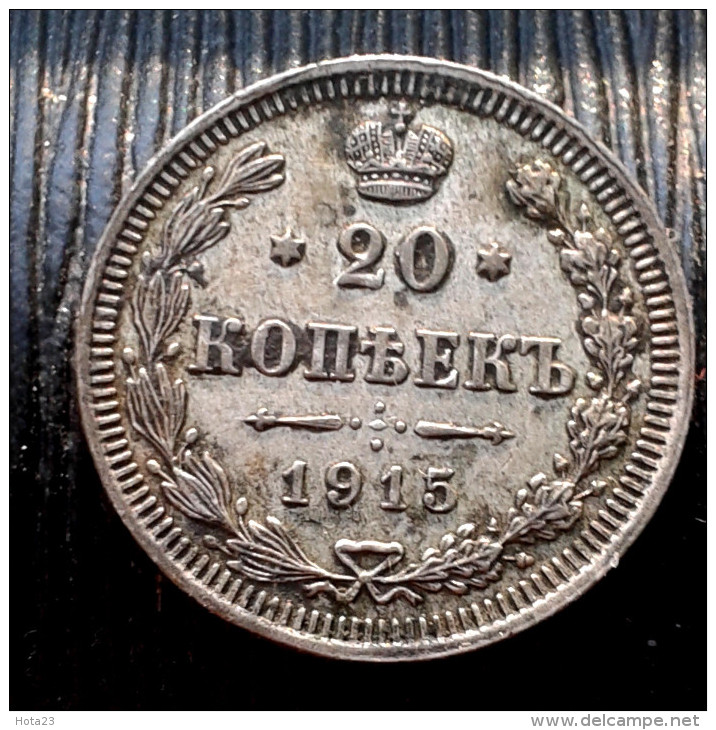 Russia Rusland 1915 Silver Coin 20 Kopeek ARGENTO  AUNC ( Lot - RU- 2992 ) - Rusland