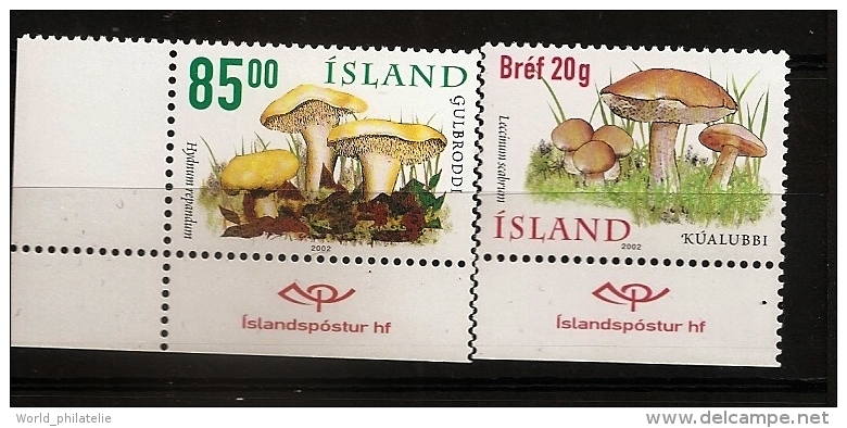 Islande Island 2002 N° 928 / 9 ** Flore, Champignons, Leccinum Scabrum, Bolet Rude, Cuisine, Hydnum, Pied-de-mouton - Nuovi