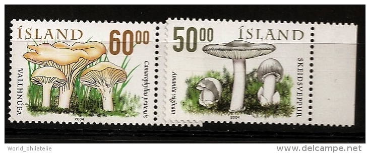 Islande Island 2004 N° 999 / 1000 ** Flore, Champignon, Champignons, Amanita Vaginata, Amanite, Camarophyllus Pratensis - Nuevos