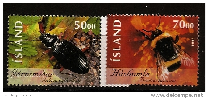 Islande Island 2004 N° 1003 / 4 ** Animaux, Insectes, Carabe, Bourdon Des Saussaies, Bombus Locurum, Coléoptère, Nebria - Nuovi