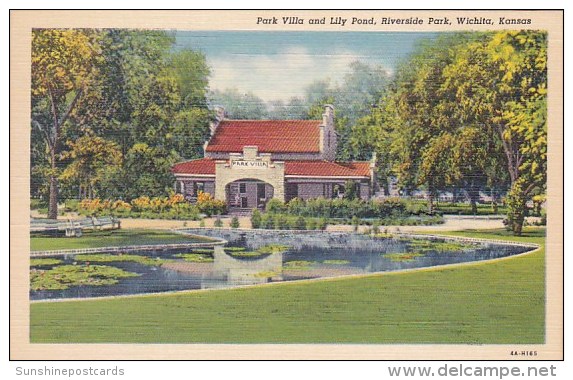 Park Villa And Lily Pond Riverside Park Wichita Kansas - Wichita