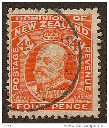 NZ 1909 4d Red-orange KEVII SG 390 U #OJ143 - Ongebruikt