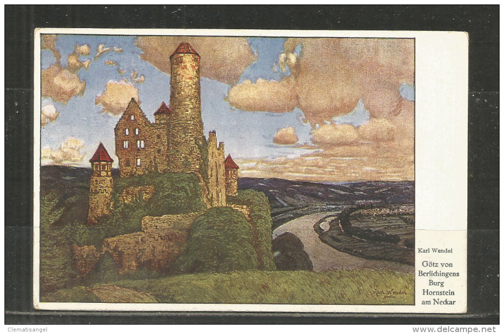 73 * GÖTZ VON BERLICHINGENS BURG * HORNSTEIN AM NECKAR * KÜNSTLERKARTE VON KARL WENDEL  **!! - Hornberg