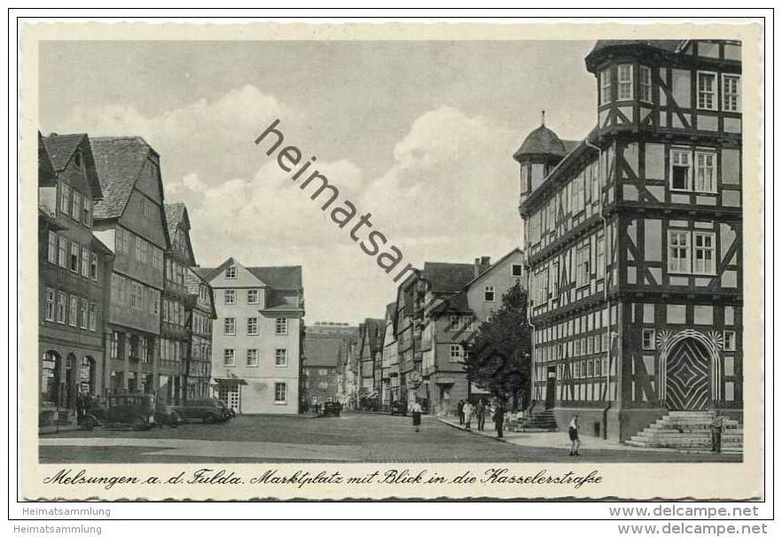 Melsungen - Marktplatz Mit Blick In Die Kasselerstrasse 40er Jahre - Melsungen