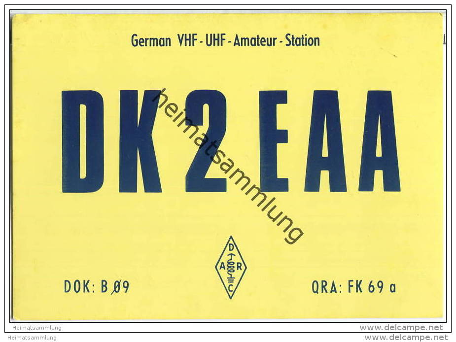 QSL - QTH - Funkkarte - DK2EAA - Helmbrechts - 1970 - CB