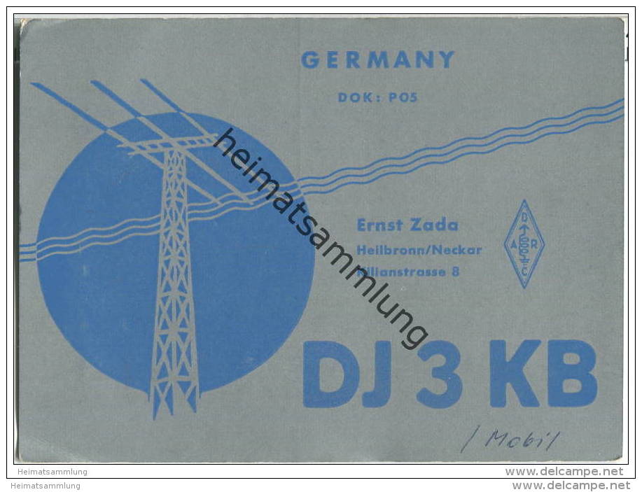 QSL - QTH - Funkkarte - DJ3KB - Heilbronn - 1960 - CB