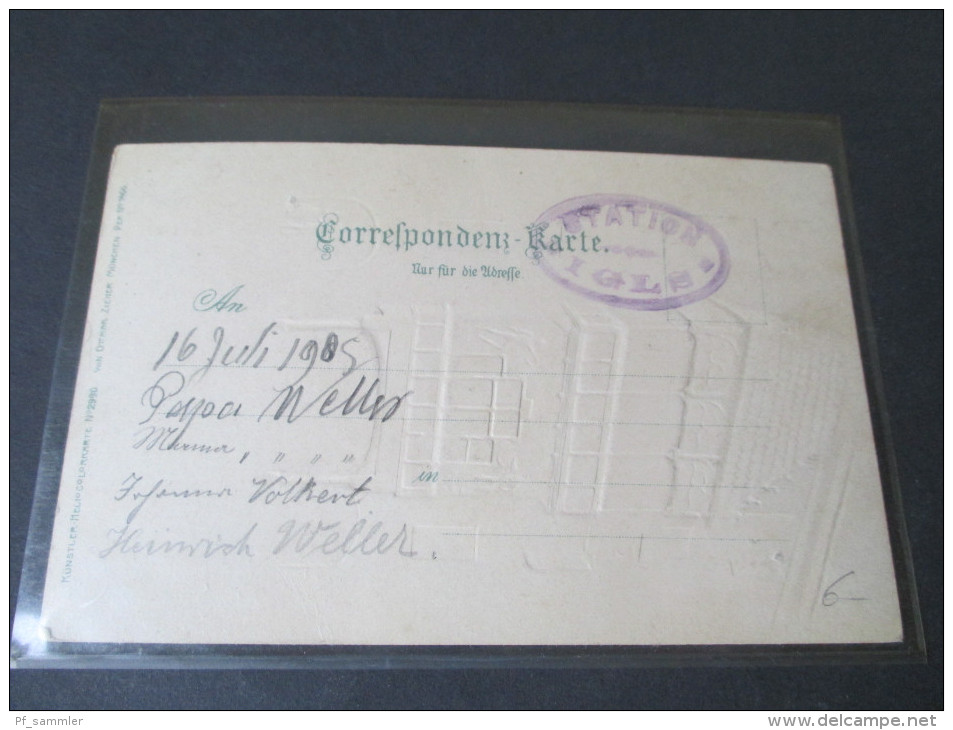 AK / Künstlerkarte Golddruck! / Reliefkarte. Innsbruck. Goldenes Dachl. 1905. Stempel: Station Igls. Tolle Karte. - Innsbruck
