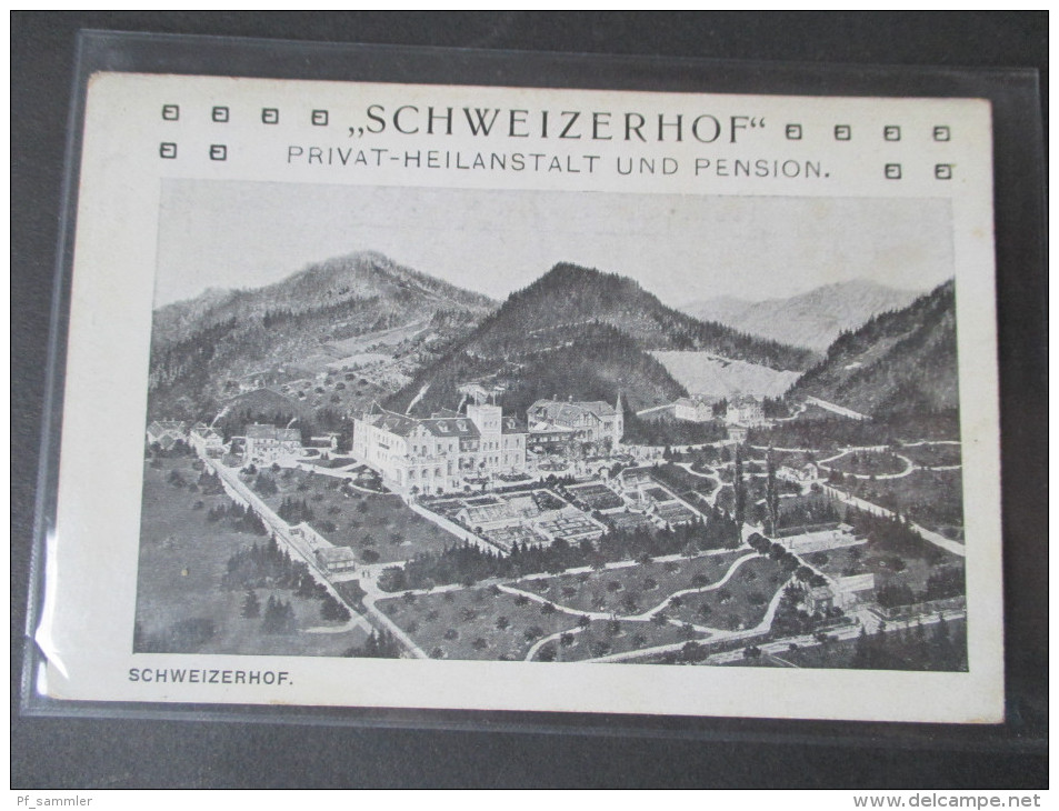 AK Österreich Ca. 1910er Jahre! Schweizerhof Privat-Heilanstalt Und Pension. Panorama. Sanatorium?! Seltene Karte!! - Alberghi & Ristoranti