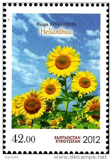 Kyrgyzstan - 2012 - Flora - Sunflower - Mint Stamp - Kirghizstan