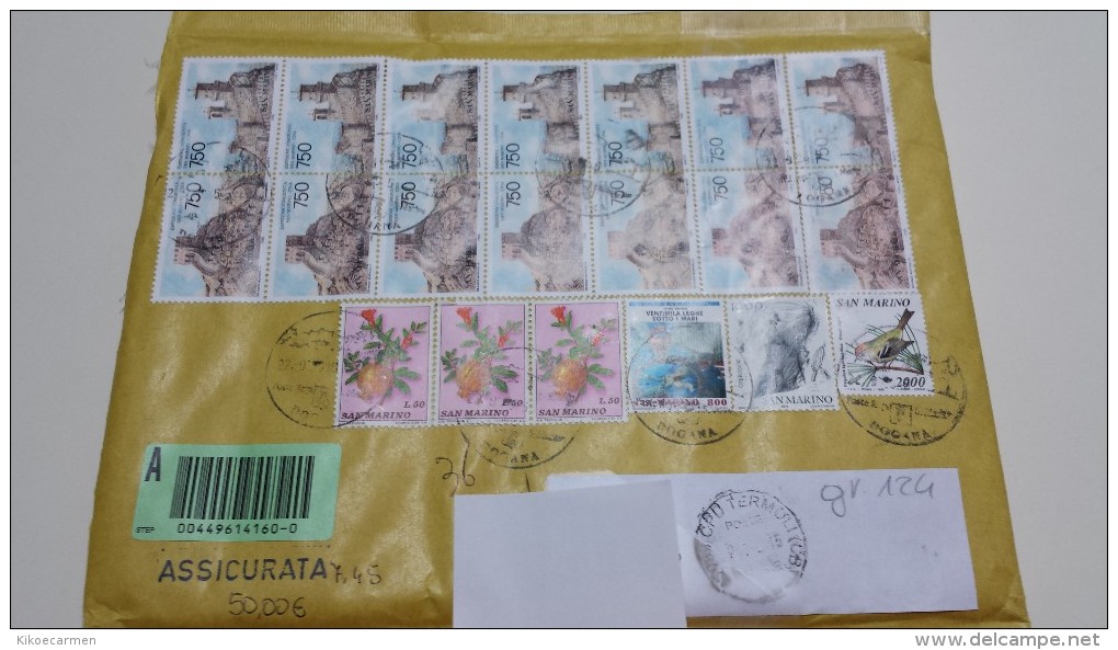 SAN MARINO 2015 Assicurata CONGIUNTA CINA Coppia Coppie VERNE Fantascienza 1976 1990 1996 Usato Usati Busta Rsm Cover - Brieven En Documenten