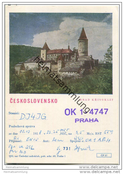 QSL - QTH - Funkkarte - OK1-4747 - Tschechische Republik - Czechoslovakia - Praha - 1958 - CB