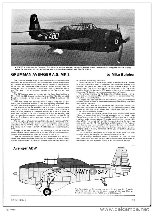 Random Thoughts Vol 18 N° 5 Special Royal Canadian Navy Aircrafts - Sonstige & Ohne Zuordnung