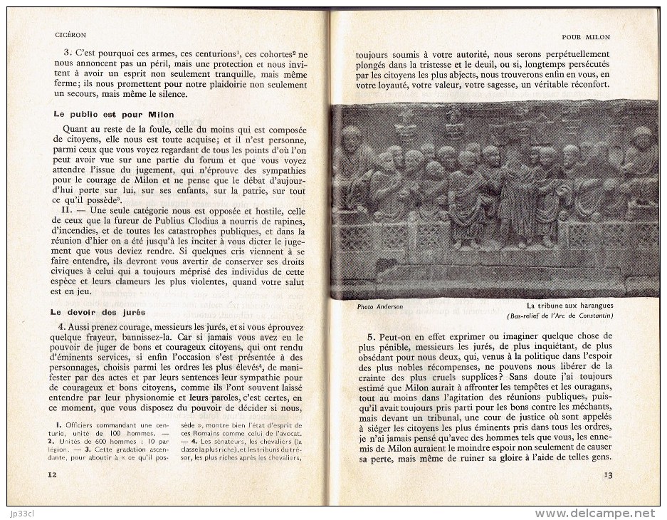 Cicéron Plaidoyer Pour Milon (Traduction Française Du Texte Latin) Hatier, 1965 (64 Pages) - 12-18 Ans