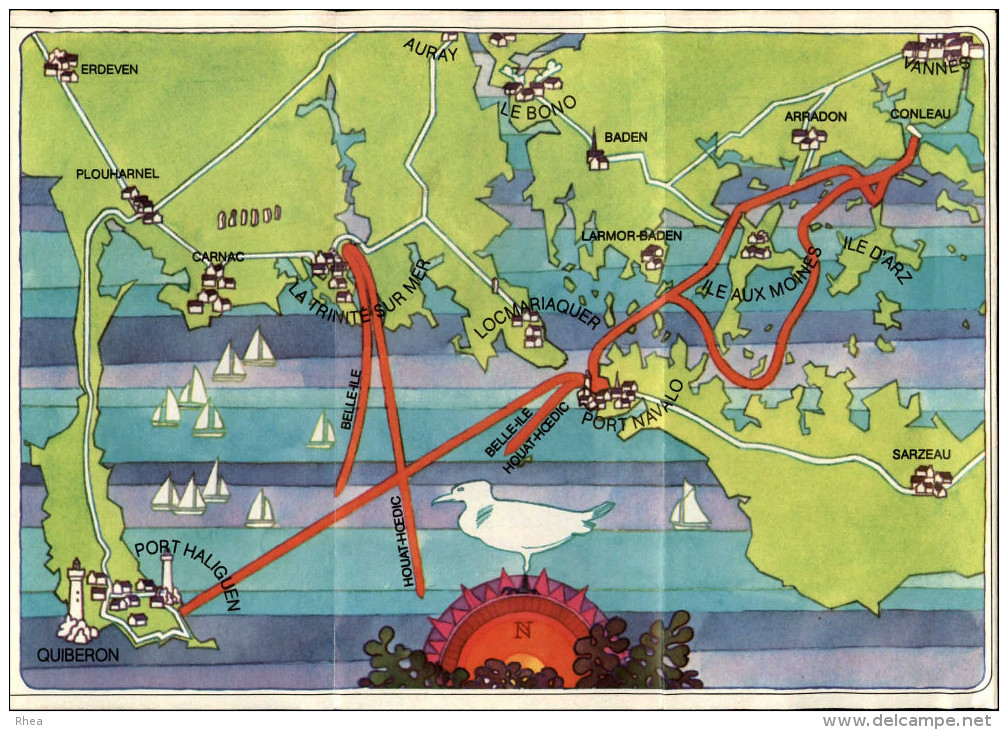 56 - GOLFE DU MORBIHAN - Vedette Vertes - Dépliant Touristique De 1980 - Dépliants Turistici
