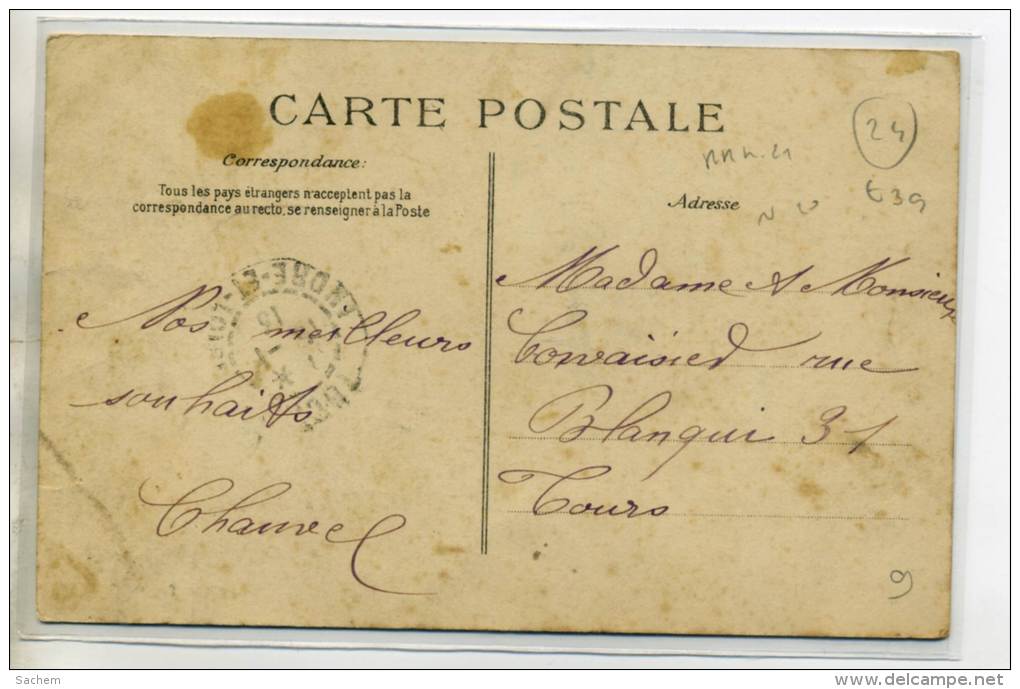 24 EYMET Carte Rare Facteur ? Et Son Vélo Devant  Postes Et Telégraphes Jolie Anim  écrite En 1913 Timb    /D12-2015 - Autres & Non Classés