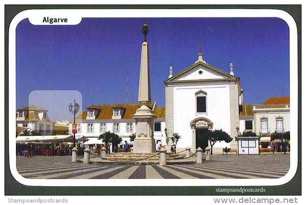 Portugal Entier Postal Algarve Vila Real De Santo António Obelisque Eglise 2005 Postal Stationery Algarve Church 2005 - Postal Stationery