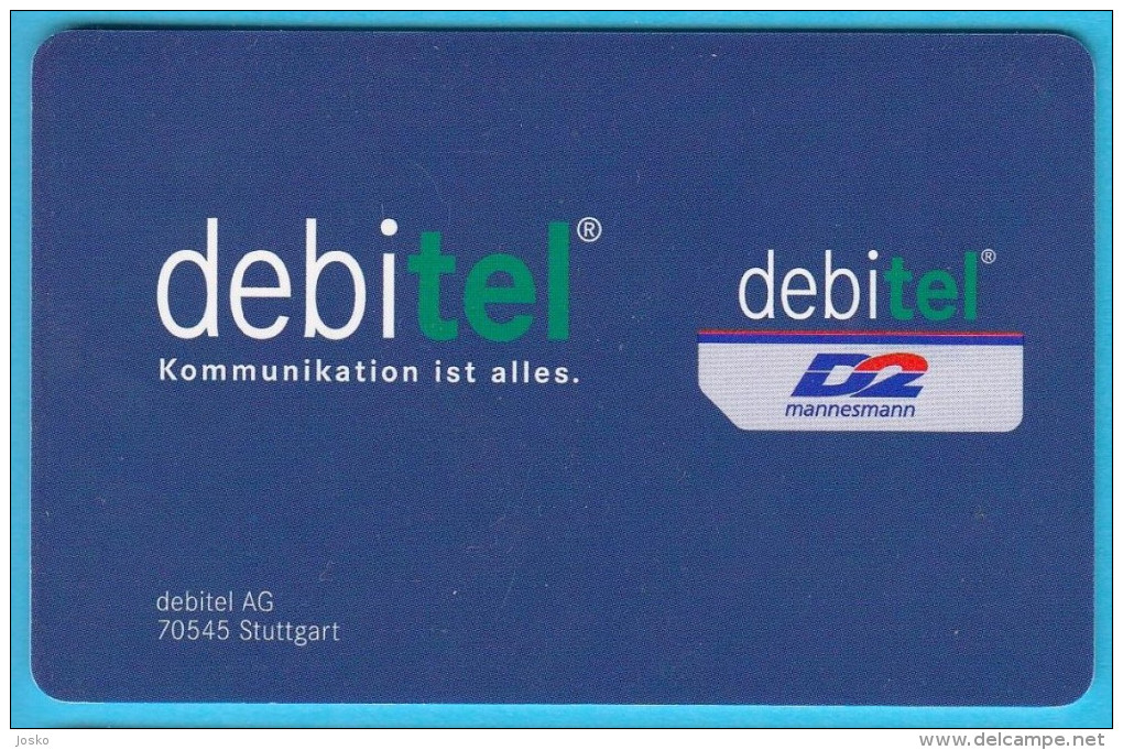 DEBITEL - D2 Mannesmann   ...  Germany Old GSM SIM Card - [2] Prepaid