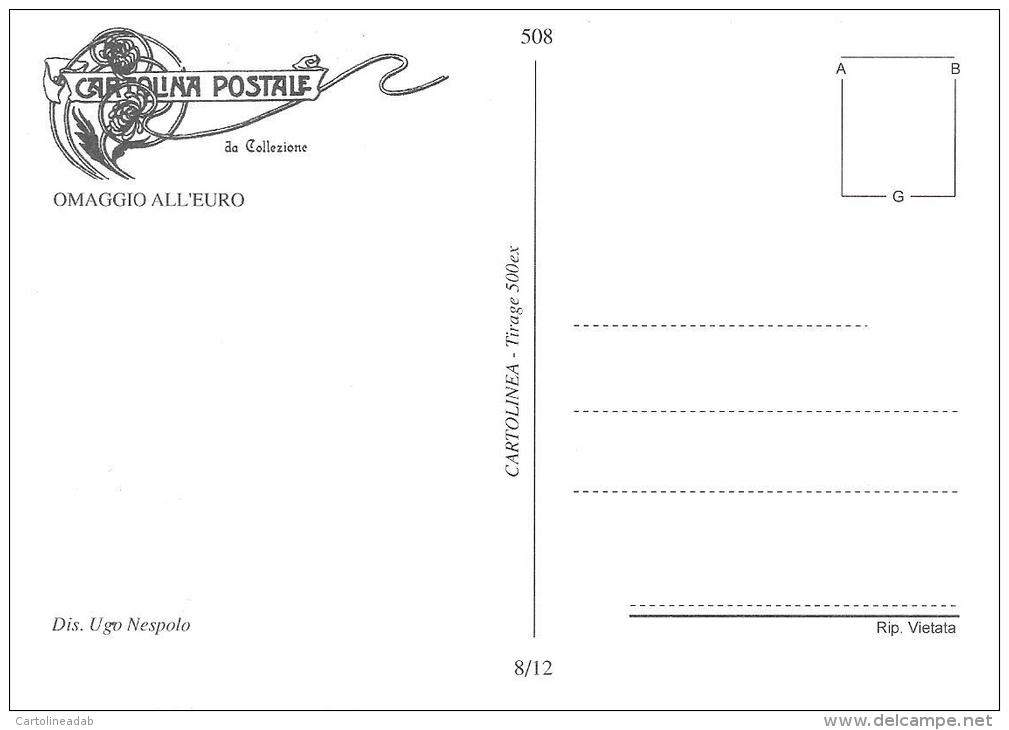 [DC0508] CARTOLINEA - BENVENUTO EURO - AGOSTO 2002  - DISEGNO DI UGO NESPOLO (08 DI 12) - NV - Münzen (Abb.)