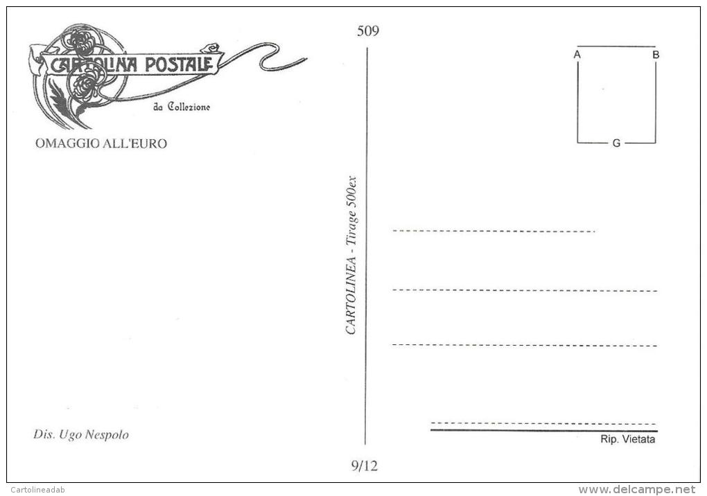 [DC0509] CARTOLINEA - BENVENUTO EURO - SETTEMBRE 2002  - DISEGNO DI UGO NESPOLO (09 DI 12) - NV - Monete (rappresentazioni)