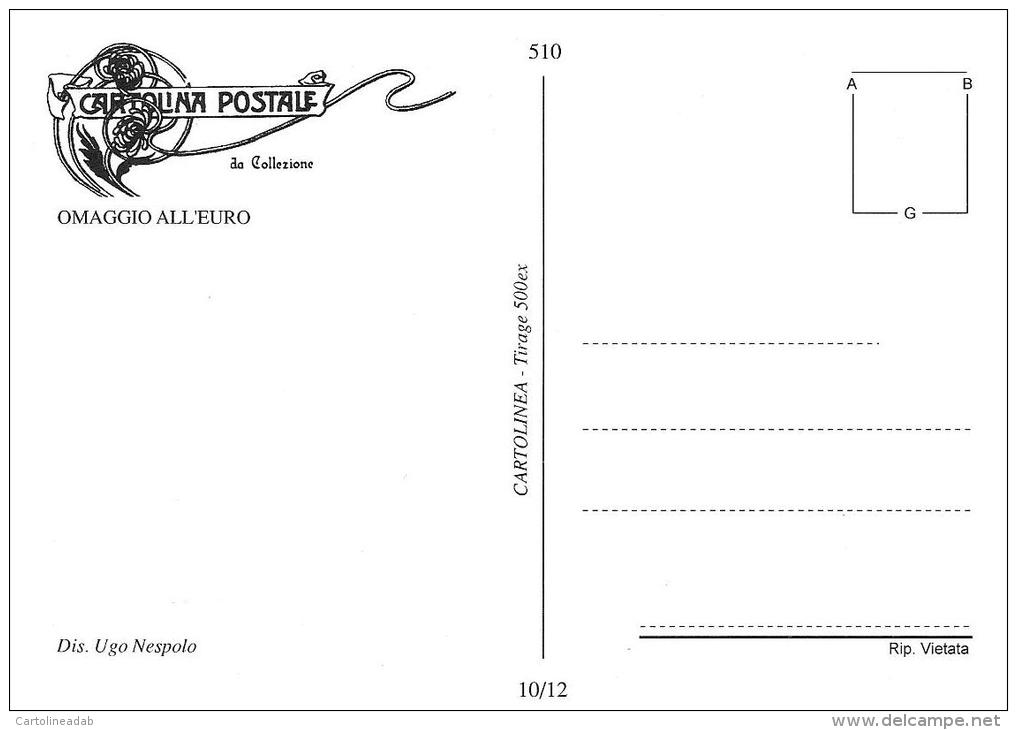 [DC0510] CARTOLINEA - BENVENUTO EURO - OTTOBRE 2002  - DISEGNO DI UGO NESPOLO (10 DI 12) - NV - Monete (rappresentazioni)