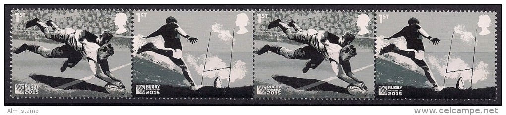 2015 Großbritannien Mi. 3785-92**MNH . Rugby-Weltmeisterschaft 2015 - Unused Stamps