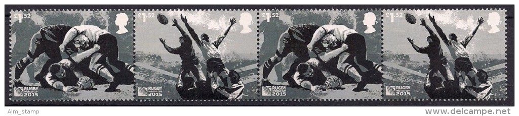 2015 Großbritannien Mi. 3785-92**MNH . Rugby-Weltmeisterschaft 2015 - Unused Stamps