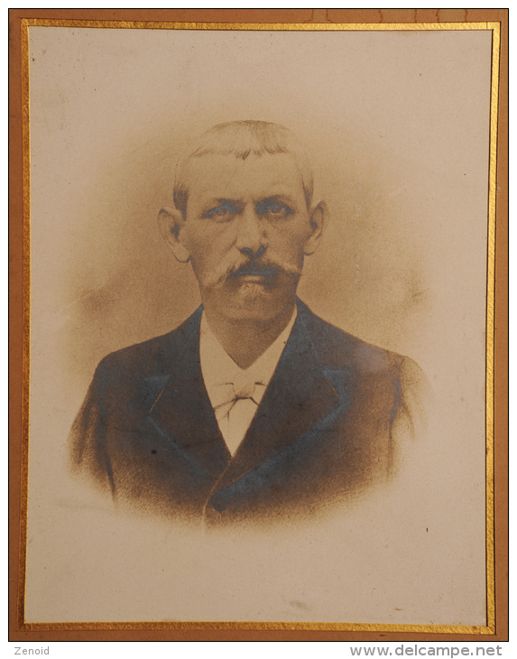 Photo Ancienne PORTRAIT HOMME A MOUSTACHE Grand Format - Antiche (ante 1900)